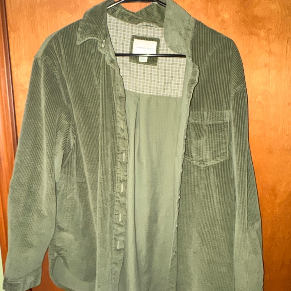American Eagle Outfitters Green Corduroy Shirt